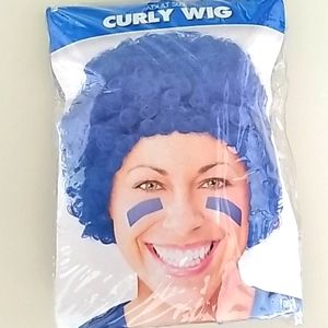 Adult blue curly wig